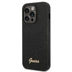 Guess GUHCP14LHGGSHP hard silikonové pouzdro iPhone 14 PRO 6.1" black Glitter Script