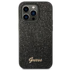 Guess GUHCP14LHGGSHP hard silikonové pouzdro iPhone 14 PRO 6.1" black Glitter Script