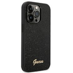 Guess GUHCP14LHGGSHP hard silikonové pouzdro iPhone 14 PRO 6.1" black Glitter Script