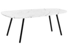 Beliani Konferenční stolek mramorový efekt bílý/ černý BIDDLE