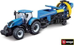 BBurago  10cm Farm tractor New Holland T7.315 s kultivátorem