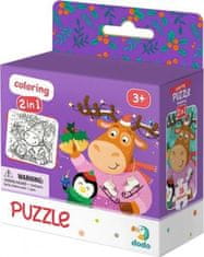 DoDo  Puzzle s omalovánkou Roztomilý sob a tučňák 16 dílků