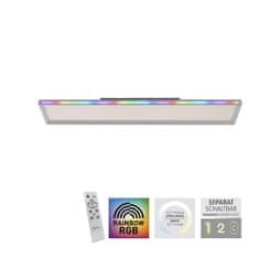 PAUL NEUHAUS LEUCHTEN DIREKT is JUST LIGHT LED stropní svítidlo bílé 100x25cm, hranaté, stmívatelné, paměťová funkce, LED panel RGB plus 2700-5000K