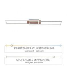 PAUL NEUHAUS LEUCHTEN DIREKT is JUST LIGHT LED stropní svítidlo, 110x25cm, dálkový ovladač, stmívatelné, dřevodekor, CCT, 2700-5000K