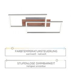 PAUL NEUHAUS VÝPRODEJ VZORKU LEUCHTEN DIREKT is JUST LIGHT LED stropní svítidlo, 50,4x42cm, dálkový ovladač, stmívatelné, dřevodekor, 2700-5000K