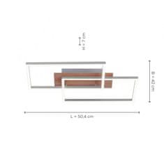 PAUL NEUHAUS VÝPRODEJ VZORKU LEUCHTEN DIREKT is JUST LIGHT LED stropní svítidlo, 50,4x42cm, dálkový ovladač, stmívatelné, dřevodekor, 2700-5000K