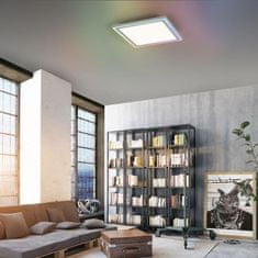 PAUL NEUHAUS LEUCHTEN DIREKT is JUST LIGHT LED stropní svítidlo 40x40, bílá, ploché Rainbow RGB, dálkový ovladač RGB plus 2700-6000K