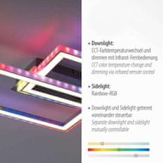 PAUL NEUHAUS LEUCHTEN DIREKT is JUST LIGHT LED stropní svítidlo 72x210cm, stříbrná barva, RGB Rainbow, stmívatelné, CCT RGB plus 2700-5000K