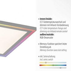 PAUL NEUHAUS LEUCHTEN DIREKT is JUST LIGHT LED stropní svítidlo 40x40, bílá, ploché Rainbow RGB, dálkový ovladač RGB plus 2700-6000K