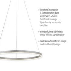 PAUL NEUHAUS LEUCHTEN DIREKT is JUST LIGHT LED závěsné svítidlo kruhové, stmívatelné, hliník, 3 krokové stmívání, teplá bílá krokově stmívatelné 3000K