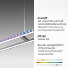 PAUL NEUHAUS LEUCHTEN DIREKT is JUST LIGHT LED závěsné svítidlo, stříbrná barva, stmívatelné, Rainbow RGB, paměťová funkce RGB plus 2700-5000K