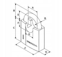 Gerda Sp. z o.o. Visací zámek KSWC S50 Satin Shackle