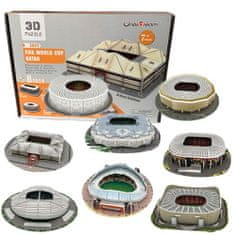 HABARRI FIFA 2022: Fotbalový stadion 3D puzzle FIFA 2022 - Mini stadiony 8 ks, 190 prvků