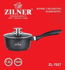 ZILNER Hrnec s mramorovým povrchem 1,3 l 16 cm Zl-7027