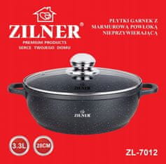 Hrnec s mramorovým povrchem 3,3 l 28 cm, nízký, Zl-7012