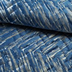 Eurofirany Dekorativní přehoz na postel AGATA-1 170x210 tmavě modrý zlatý