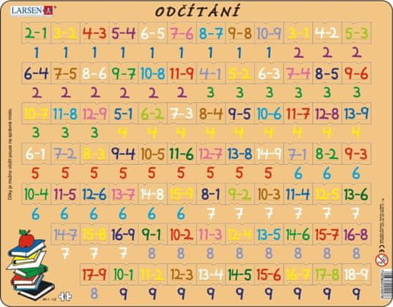 LARSEN Puzzle Matematika: odečítání 81 dílků