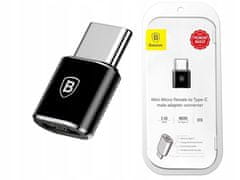 BASEUS Adapter OTG, Adaptér MicroUSB na USB TYPE-C 2.4A - Baseus