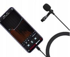 Puluz Kravatový mikrofon pro USB TYPE-C USB-C pro telefon / chytrý telefon