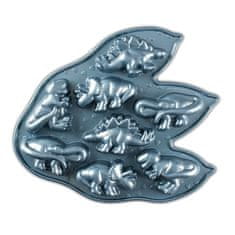 Nordic Ware Forma na malé bábovky 8 dinosaurů modrá