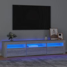 Vidaxl TV skříňka s LED osvětlením šedá sonoma 180x35x40 cm