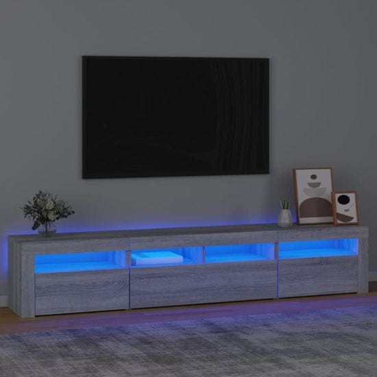 Vidaxl TV skříňka s LED osvětlením šedá sonoma