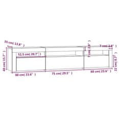 Vidaxl TV skříňka s LED osvětlením šedá sonoma 195x35x40 cm