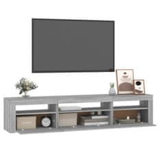 Vidaxl TV skříňka s LED osvětlením šedá sonoma 195x35x40 cm