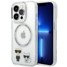 Karl Lagerfeld KLHMP14LHKCT hard silikonové pouzdro iPhone 14 PRO 6.1" transparent Karl & Choupette Aluminium Magsafe