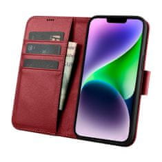 shumee Kožený flipový kryt 2v1 iPhone 14 Anti-RFID Wallet Case Red