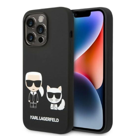 Karl Lagerfeld KLHMP14LSSKCK hard silikonové pouzdro iPhone 14 PRO 6.1" black Liquid Silicone Karl & Choupette Magsafe