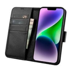 shumee Kožený flipový kryt 2v1 iPhone 14 Anti-RFID Wallet Case Black