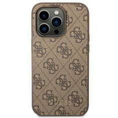 Guess GUHCP14LG4GFBR hard silikonové pouzdro iPhone 14 PRO 6.1" brown 4G Metal Gold Logo