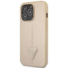 Guess GUHCP14LPSATLE hard silikonové pouzdro iPhone 14 PRO 6.1" beige Saffiano Triangle Logo