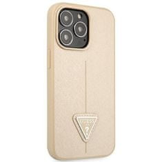 Guess GUHCP14LPSATLE hard silikonové pouzdro iPhone 14 PRO 6.1" beige Saffiano Triangle Logo