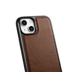 iCARER kožené pouzdro na iPhone 14 6.1" Oil wax real leather back cover Brown