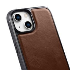 iCARER kožené pouzdro na iPhone 14 PLUS 6.7" Oil wax real leather back cover Brown