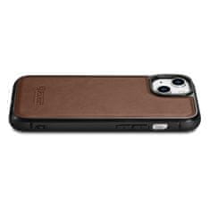 iCARER kožené pouzdro na iPhone 14 PLUS 6.7" Oil wax real leather back cover Brown