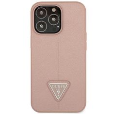 Guess GUHCP14XPSATLP hard silikonové pouzdro iPhone 14 PRO MAX 6.7" pink Saffiano Triangle Logo