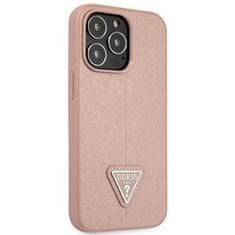 Guess GUHCP14XPSATLP hard silikonové pouzdro iPhone 14 PRO MAX 6.7" pink Saffiano Triangle Logo