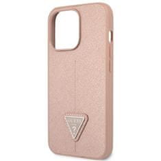 Guess GUHCP14XPSATLP hard silikonové pouzdro iPhone 14 PRO MAX 6.7" pink Saffiano Triangle Logo