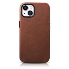 shumee Magnetické kožené pouzdro na iPhone 14 Plus s koženým pouzdrem MagSafe Oil Wax Premium Leather Case hnědé