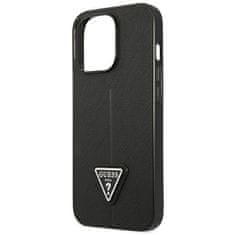 Guess GUHCP14LPSATLK hard silikonové pouzdro iPhone 14 PRO 6.1" black Saffiano Triangle Logo