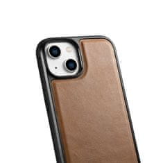 iCARER kožené pouzdro na iPhone 14 6.1" Oil wax real leather back cover Light brown