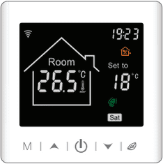 Aluzan TRB-3 WiFi, programovatelný pokojový termostat pro spínání kotlů, ovladatelný na dálku pomocí aplikace Android nebo iOS, Barva: Černá