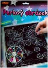 SMT Creatoys Perlový obrázek 200ks barevných perel 20,3x25,4cm asst 3 druhy na kartě