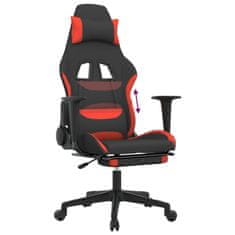 Greatstore Herní židle s podnožkou černá a červená textil