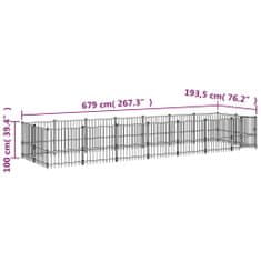 Petromila Venkovní psí kotec ocel 13,14 m²