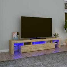 Vidaxl TV skříňka s LED osvětlením dub sonoma 200x36,5x40 cm