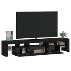 Greatstore TV skříňka s LED osvětlením černá 200x36,5x40 cm